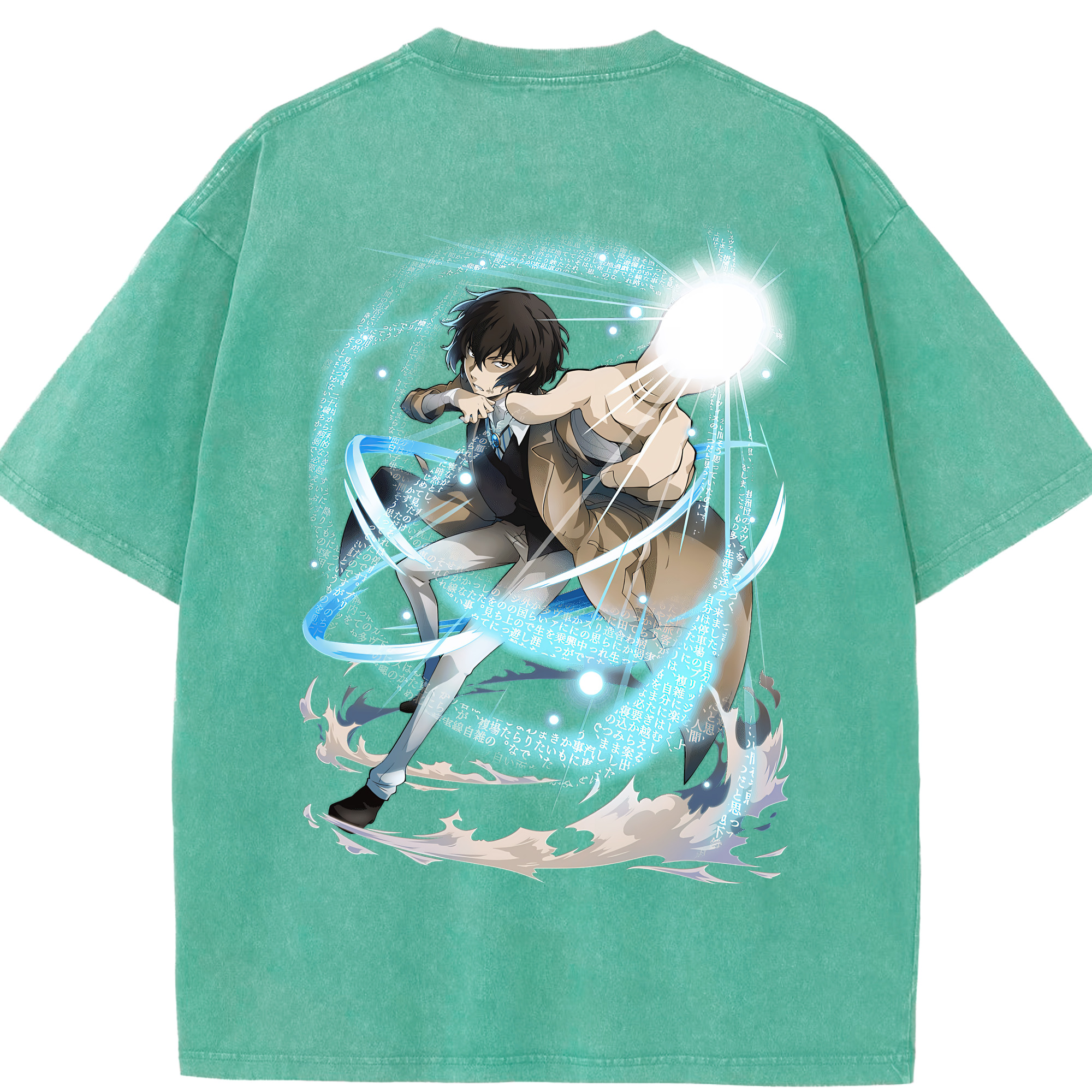 （画像用） 文豪ストレイドッグス Bungo Stray Dogs 綿100% ヴィンテージ風 半袖Tシャツ（背面プリント）